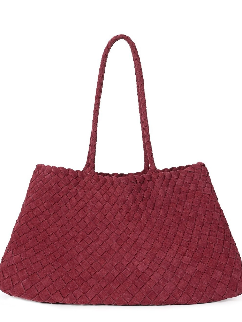 Tiffany & Fred Paris Woven Suede Shoulder Tote Burgundy Nwt — image 2 of 3